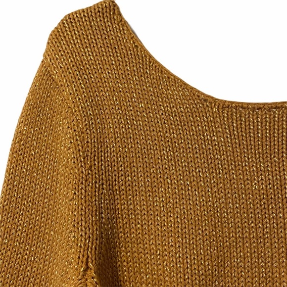 Somedays‎ Lovin gold metallic sweater dress small NWT - Picture 4 of 13